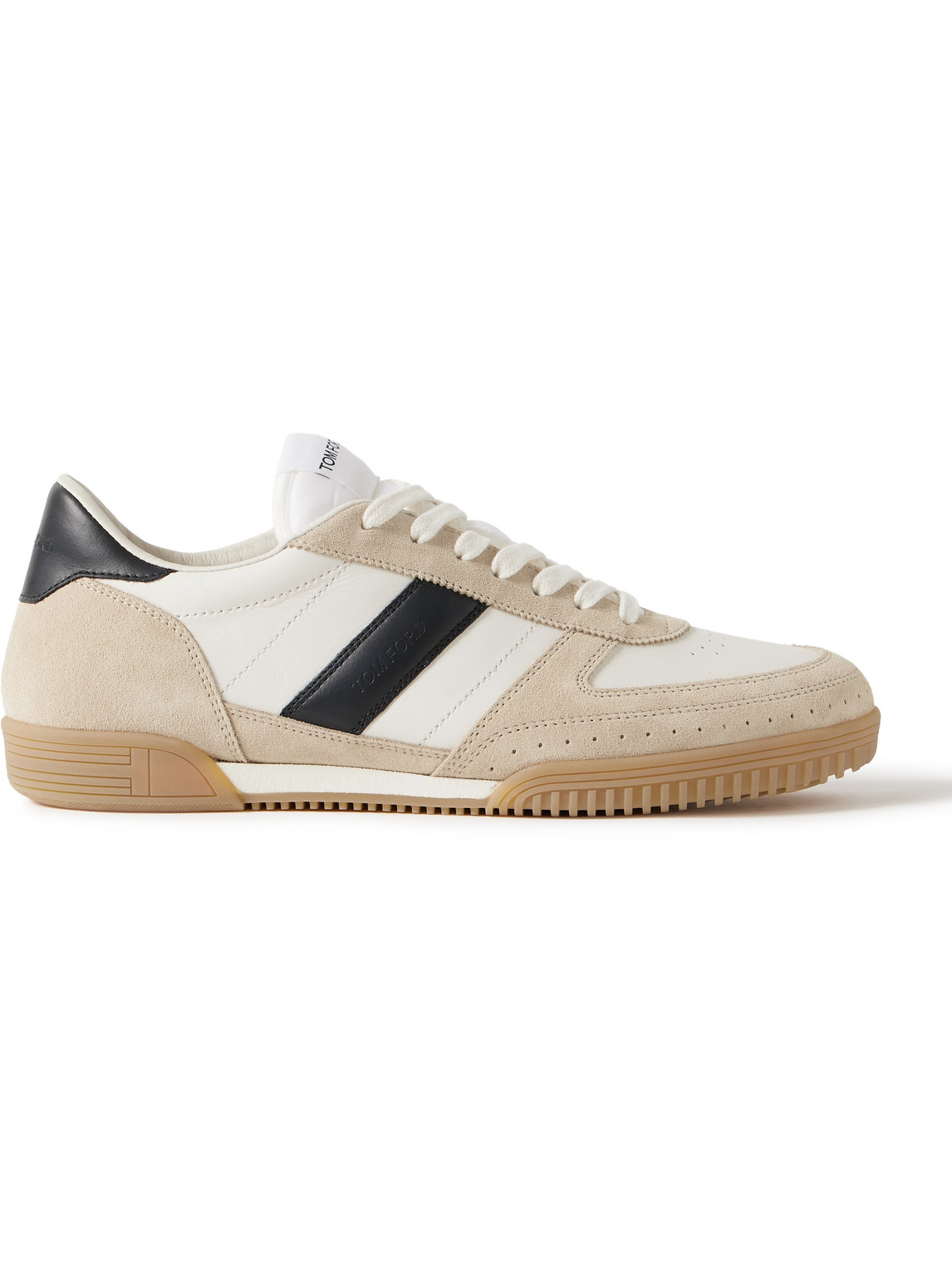 Tom Ford Terence Leather And Suede Sneakers In Neutrals