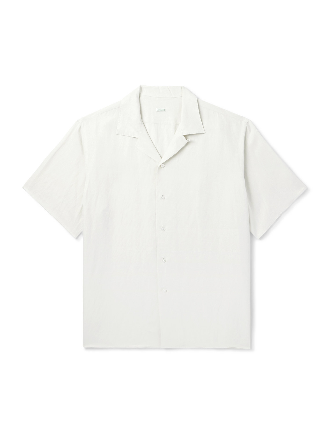 Convertible-Collar Silk and Linen-Blend Shirt