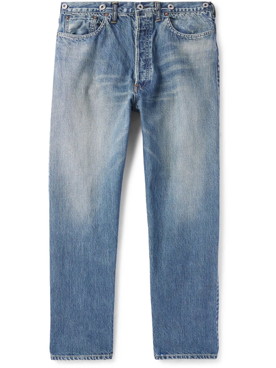 A.presse No.22 Tapered Button-embellished Jeans In Blue