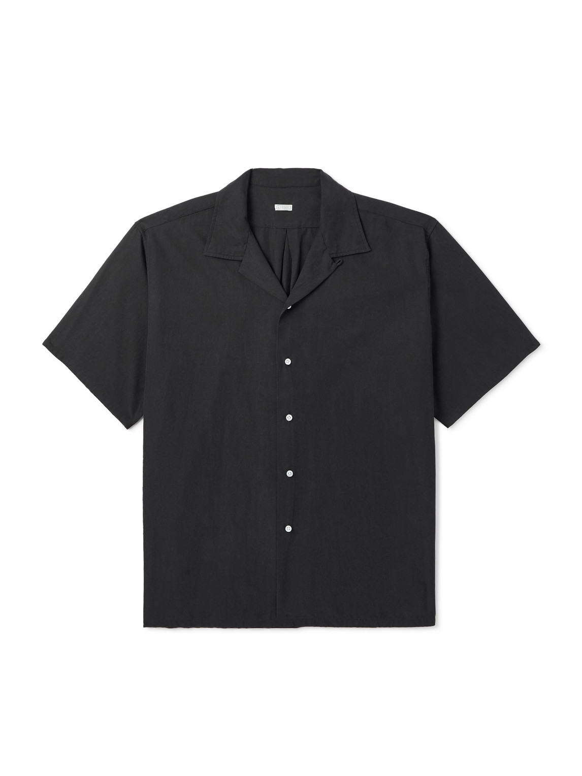 Convertible-Collar Silk and Cotton-Blend Twill Shirt