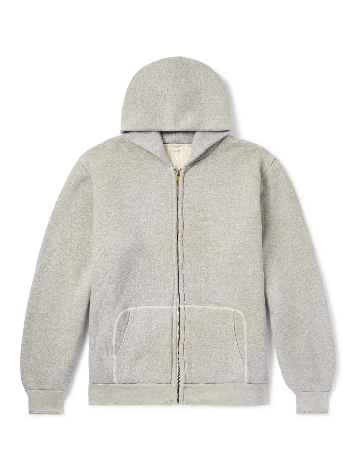 A.presse Cotton-fleece Zip-up Hoodie In Gray