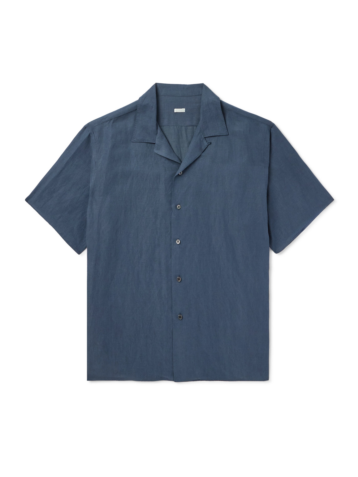 Convertible-Collar Silk and Linen-Blend Shirt