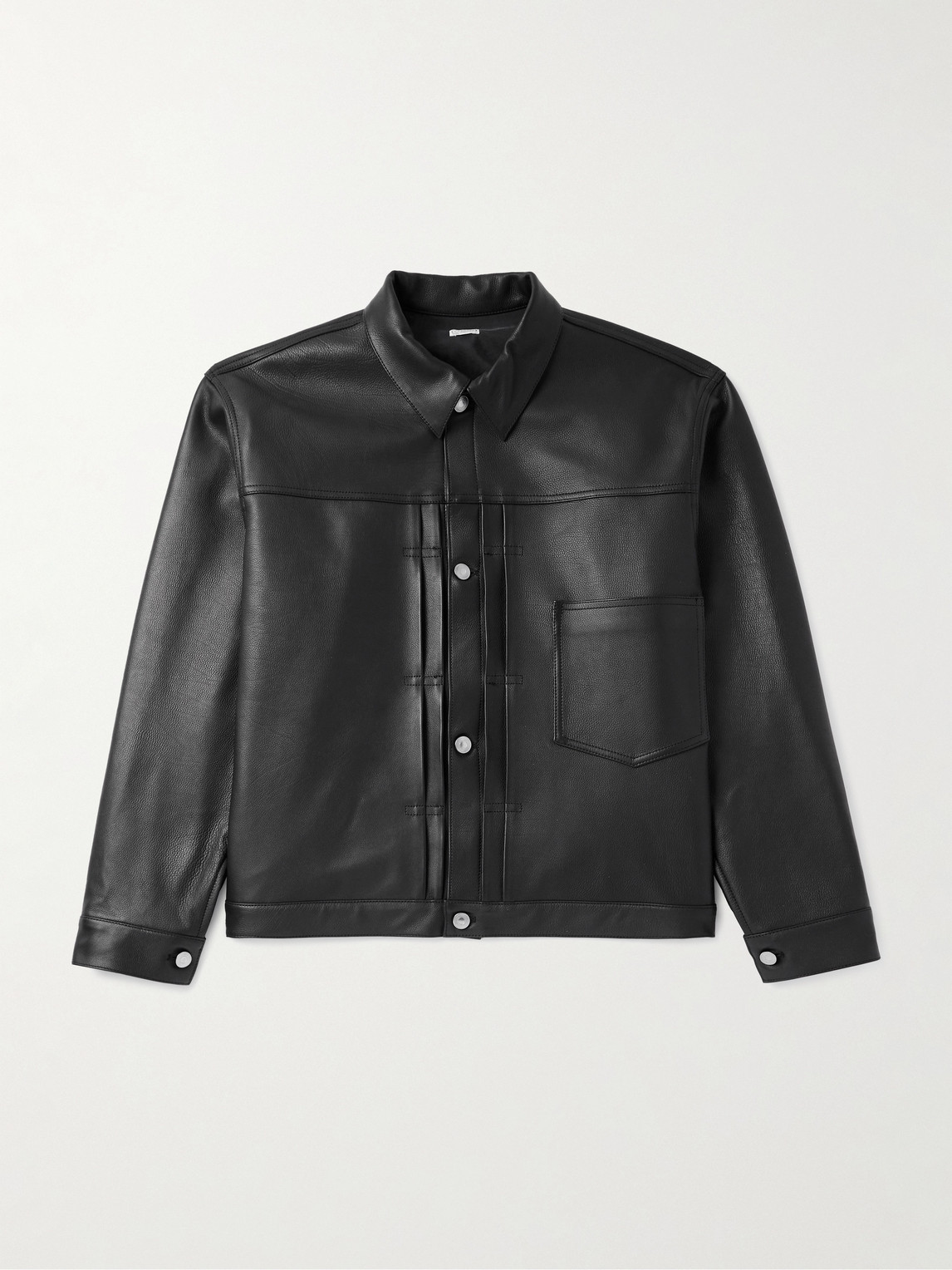 A.presse Full-grain Leather Jacket In Black