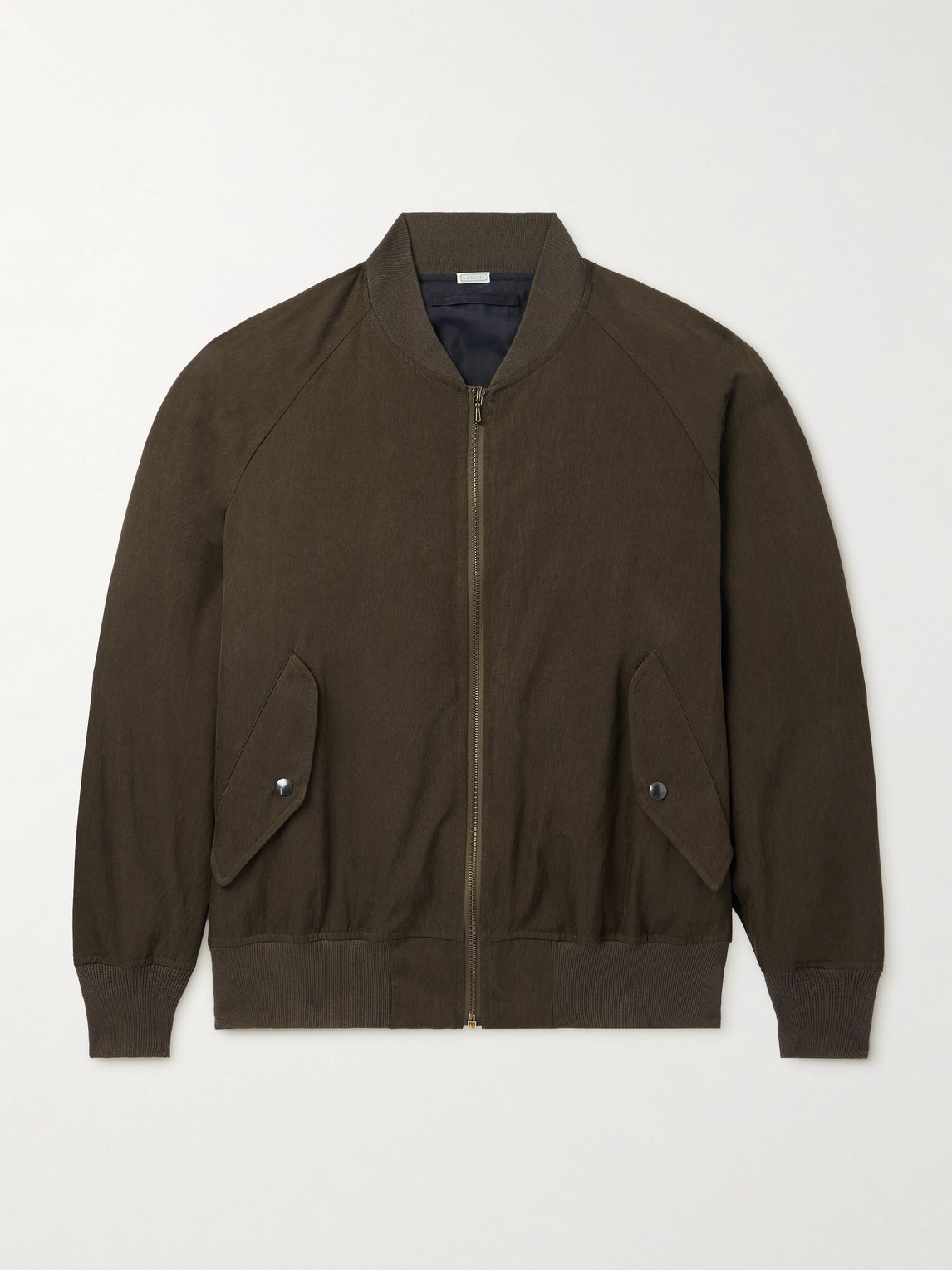 A.presse Silk And Cotton-blend Bomber Jacket In Green