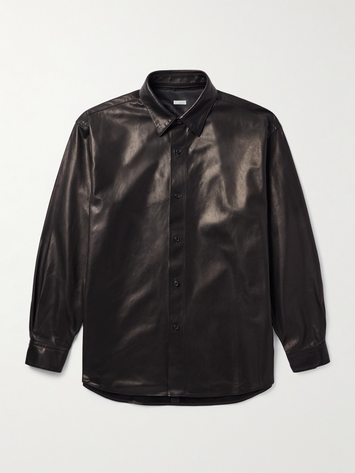 A.presse Leather Shirt Jacket In Black