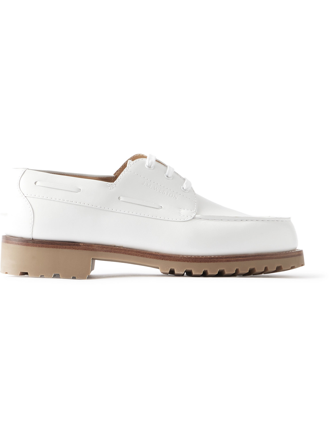Jm Weston 4x4 Leather Derby Shoes In White