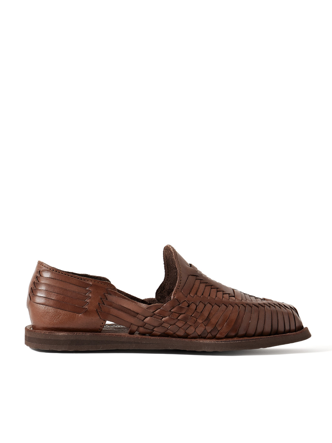 Yuketen Chamula Cancun Woven Leather Loafers In Brown