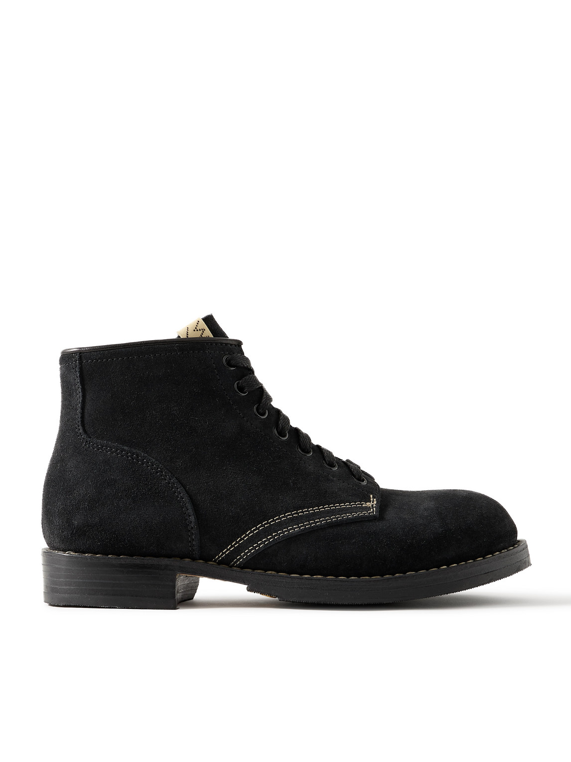 Brigadier-Folk Leather-Trimmed Suede Boots