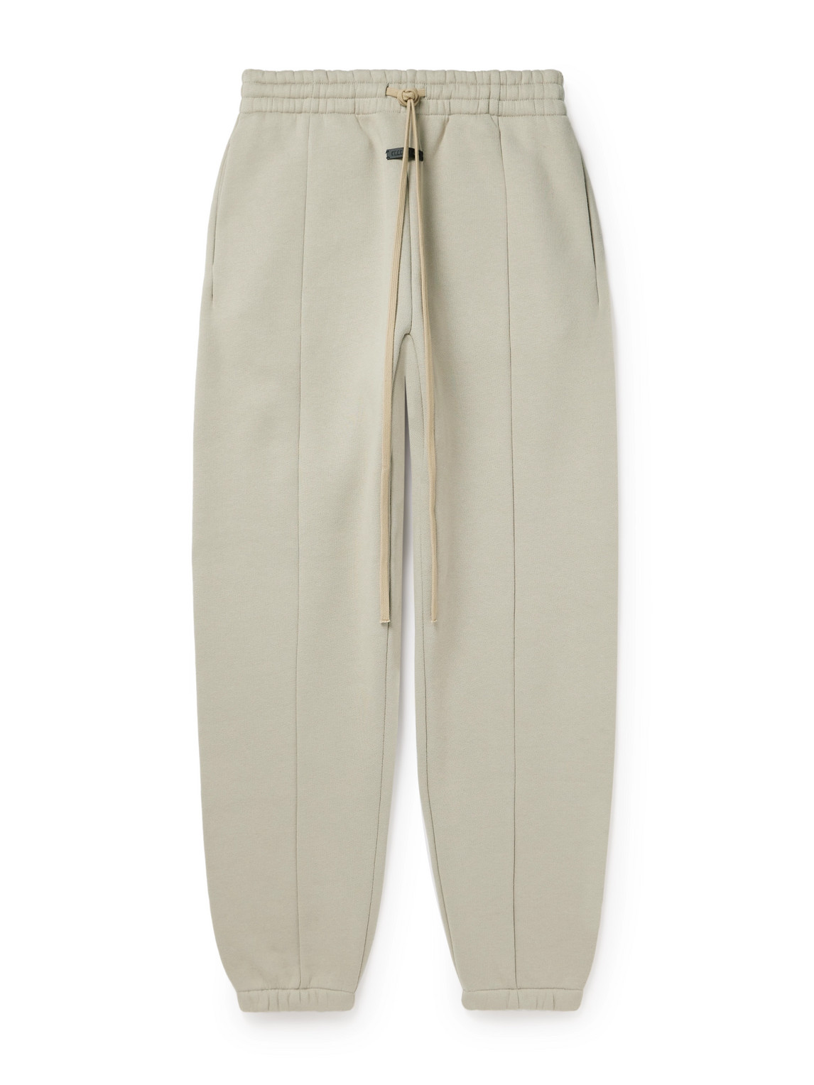 Fear Of God Logo-appliquéd Cotton-blend Jersey Sweatpants In Gray