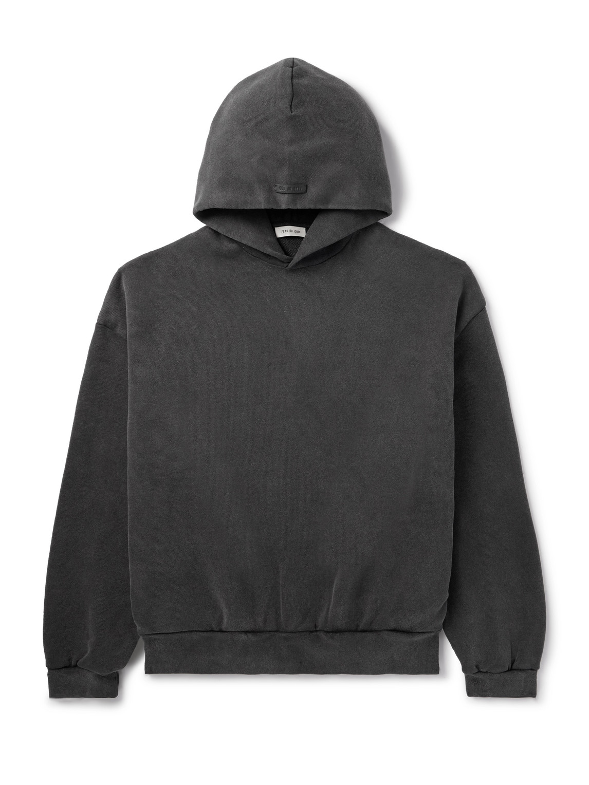 Fear Of God Logo-print Cotton-jersey Hoodie In Black