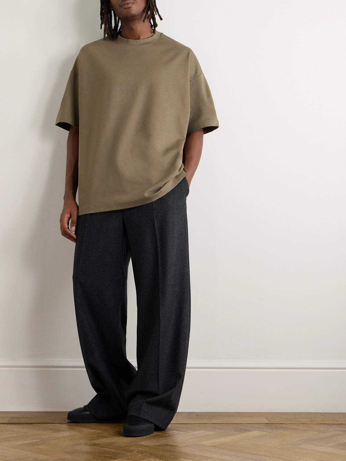 FEAR OF GOD LOGO-APPLIQUÉD STRETCH-JERSEY T-SHIRT 