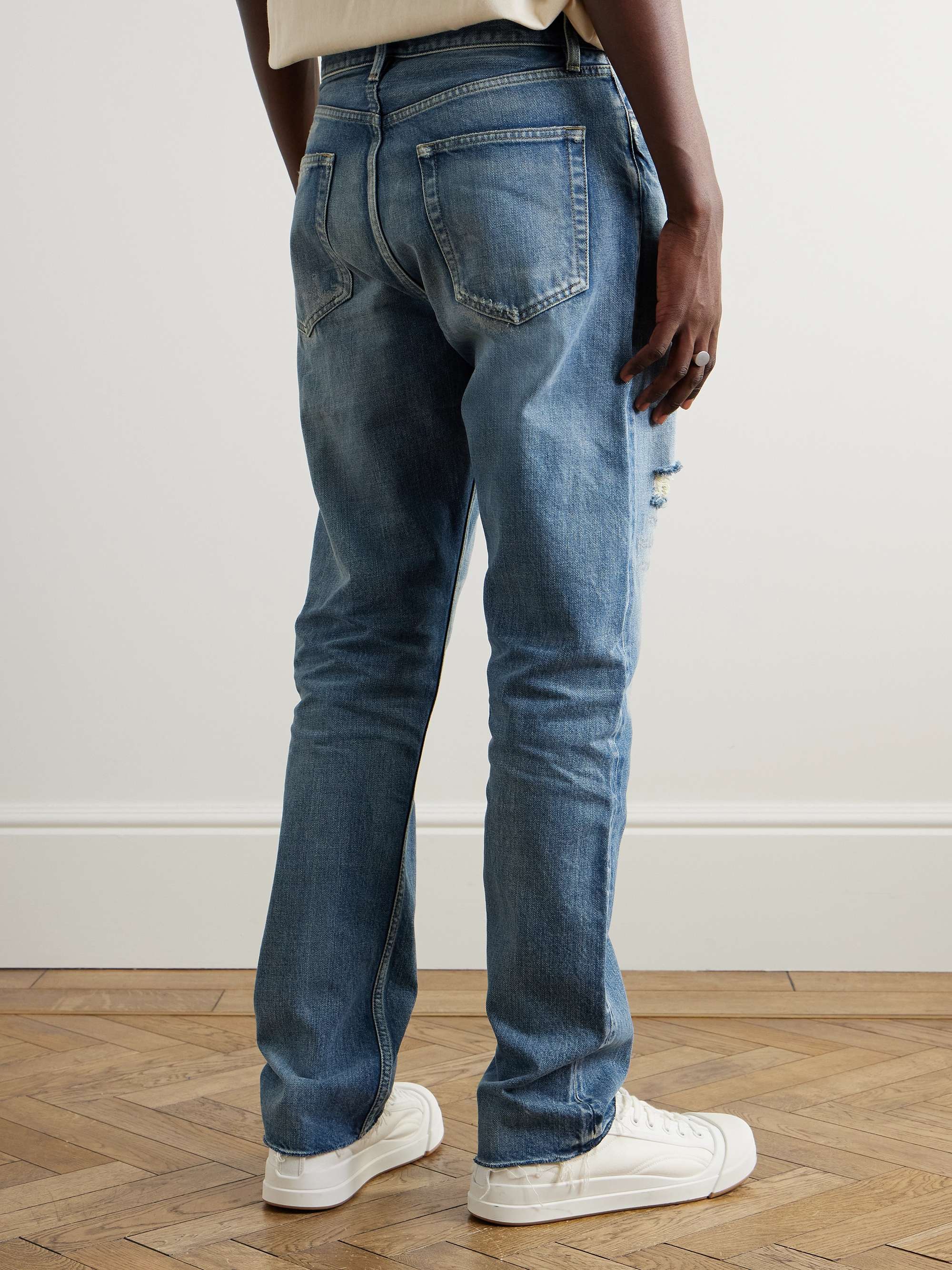FEAR OF GOD Straight-Leg Logo-Appliquéd Distressed Jeans for FEAR OF GOD Straight-Leg Logo-Appliquéd Distressed Jeans for