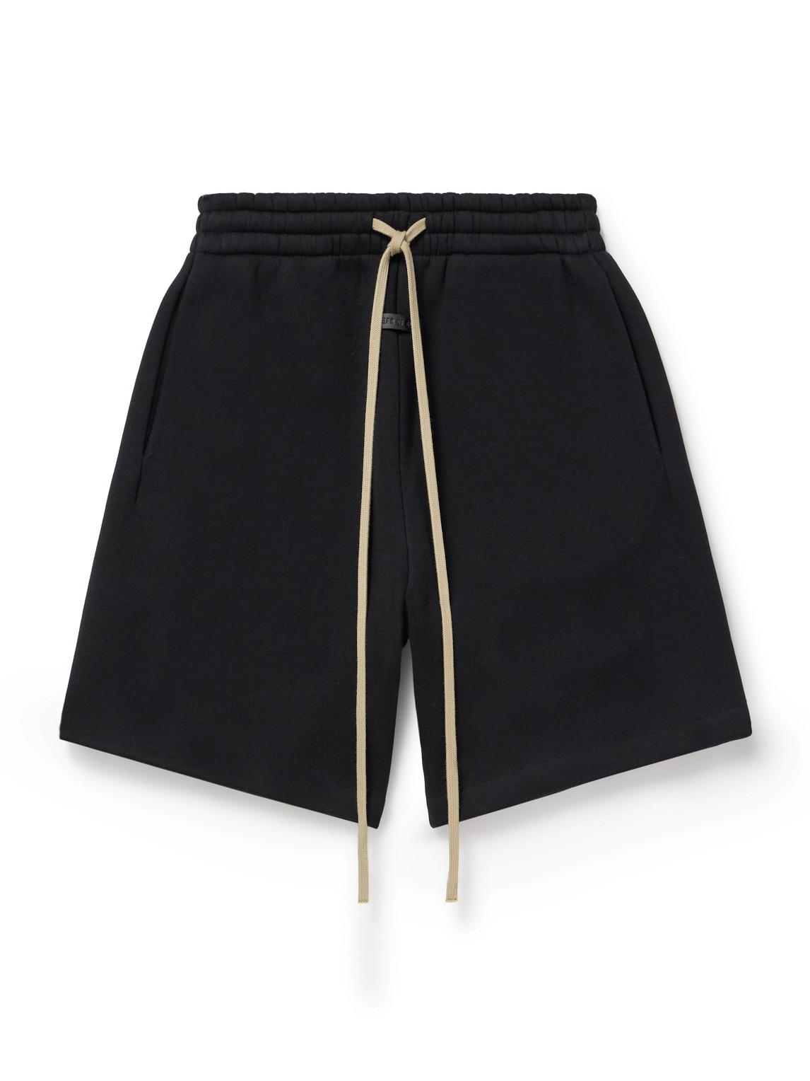 Wide-Leg Logo-Appliquéd Cotton-Blend Jersey Drawstring Shorts