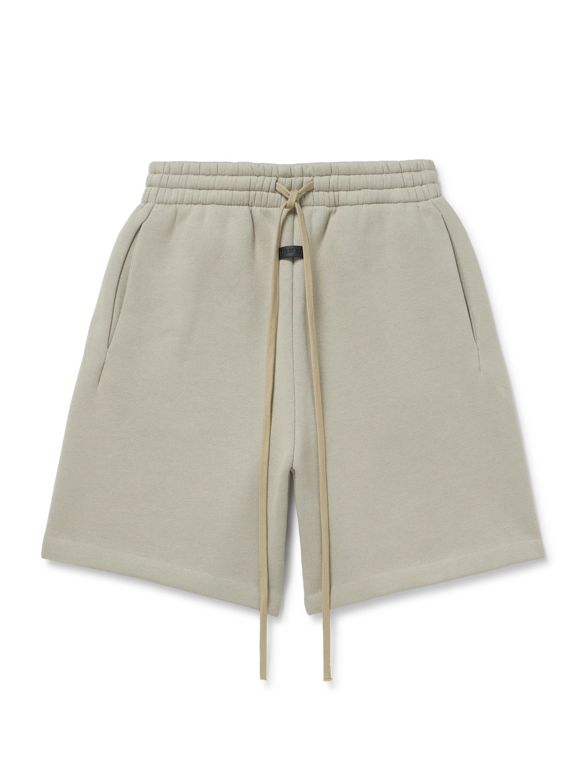 Fear Of God Wide-leg Logo-appliquéd Cotton-blend Jersey Drawstring Shorts In Gray