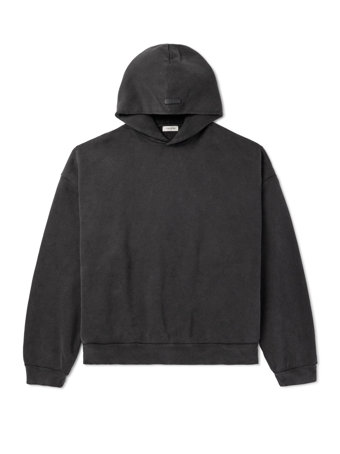 Fear Of God Printed Cotton-jersey Hoodie In Black