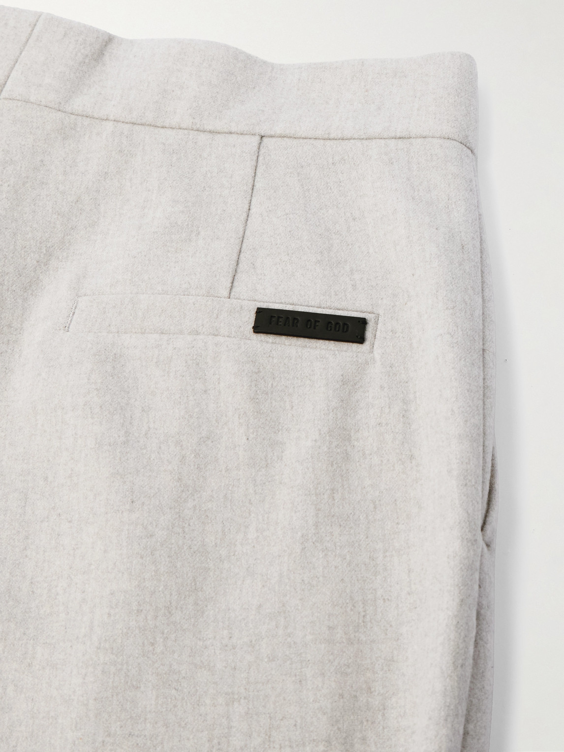FEAR OF GOD WIDE-LEG PLEATED VIRGIN WOOL-BLEND FLANNEL TROUSERS