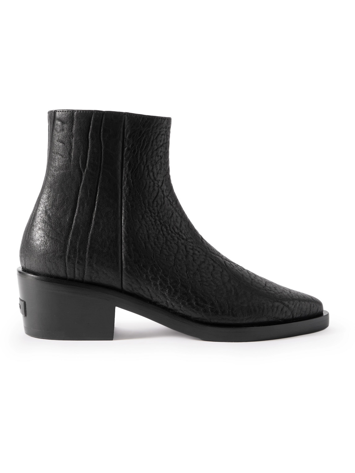 Fear Of God Santa Fe Textured-leather Boots In Black
