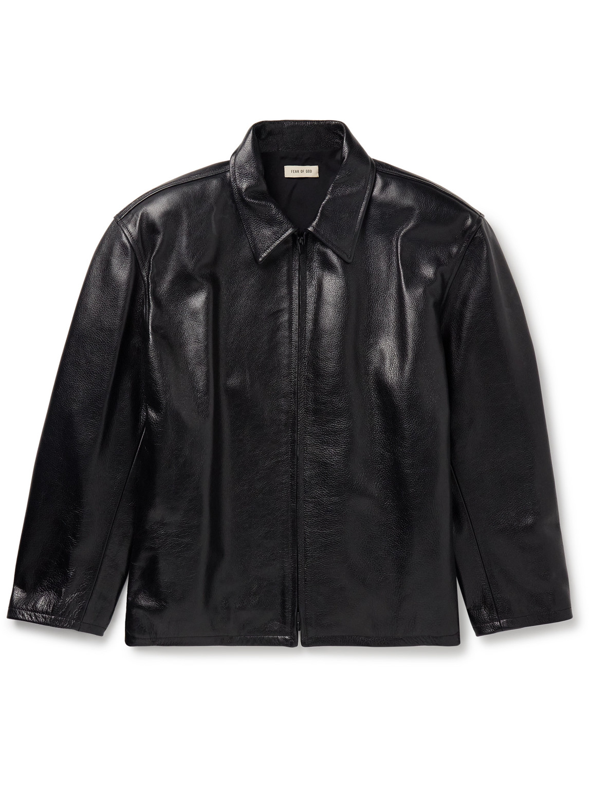 Fear Of God Full-grain Leather Jacket In Black