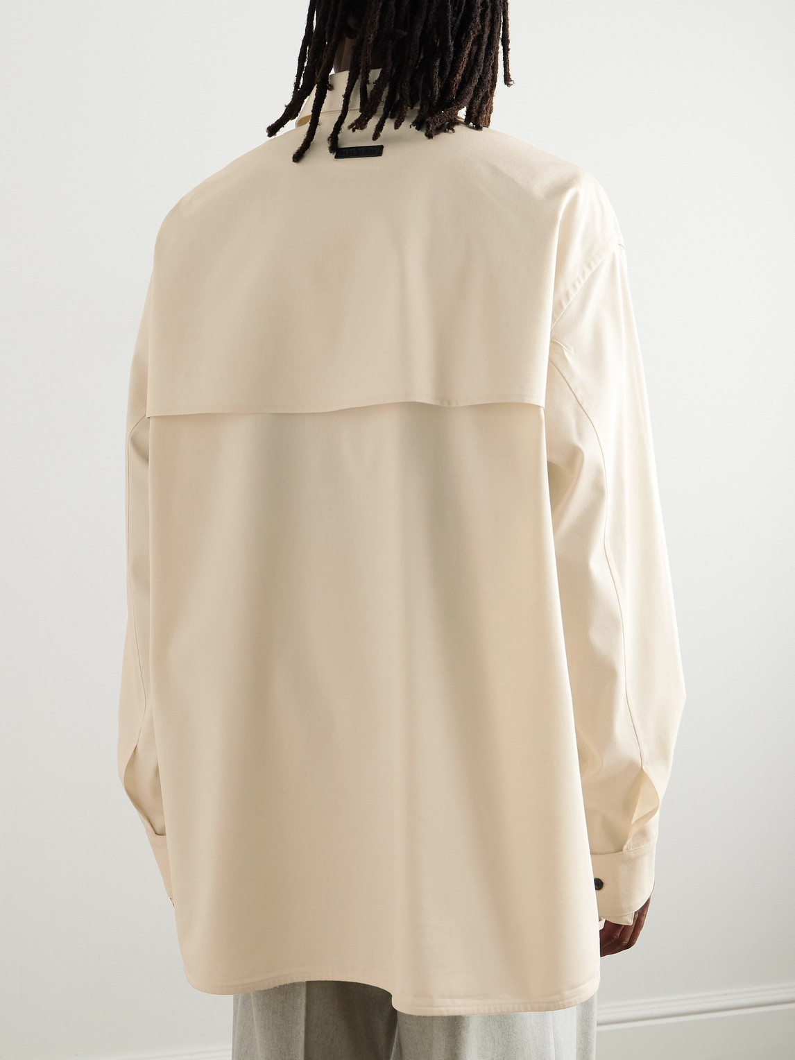 Shop Fear Of God Oversized Stretch-cotton And Wool-blend Oxford Shirt In Neutrals