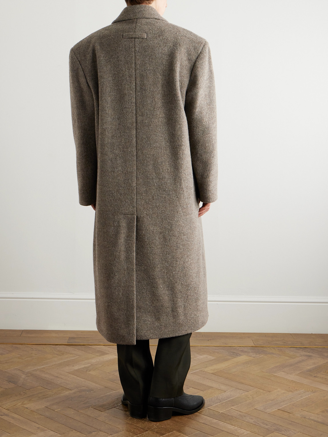 FEAR OF GOD OVERSIZED DOUBLE-BREASTED BOILED VIRGIN WOOL COAT