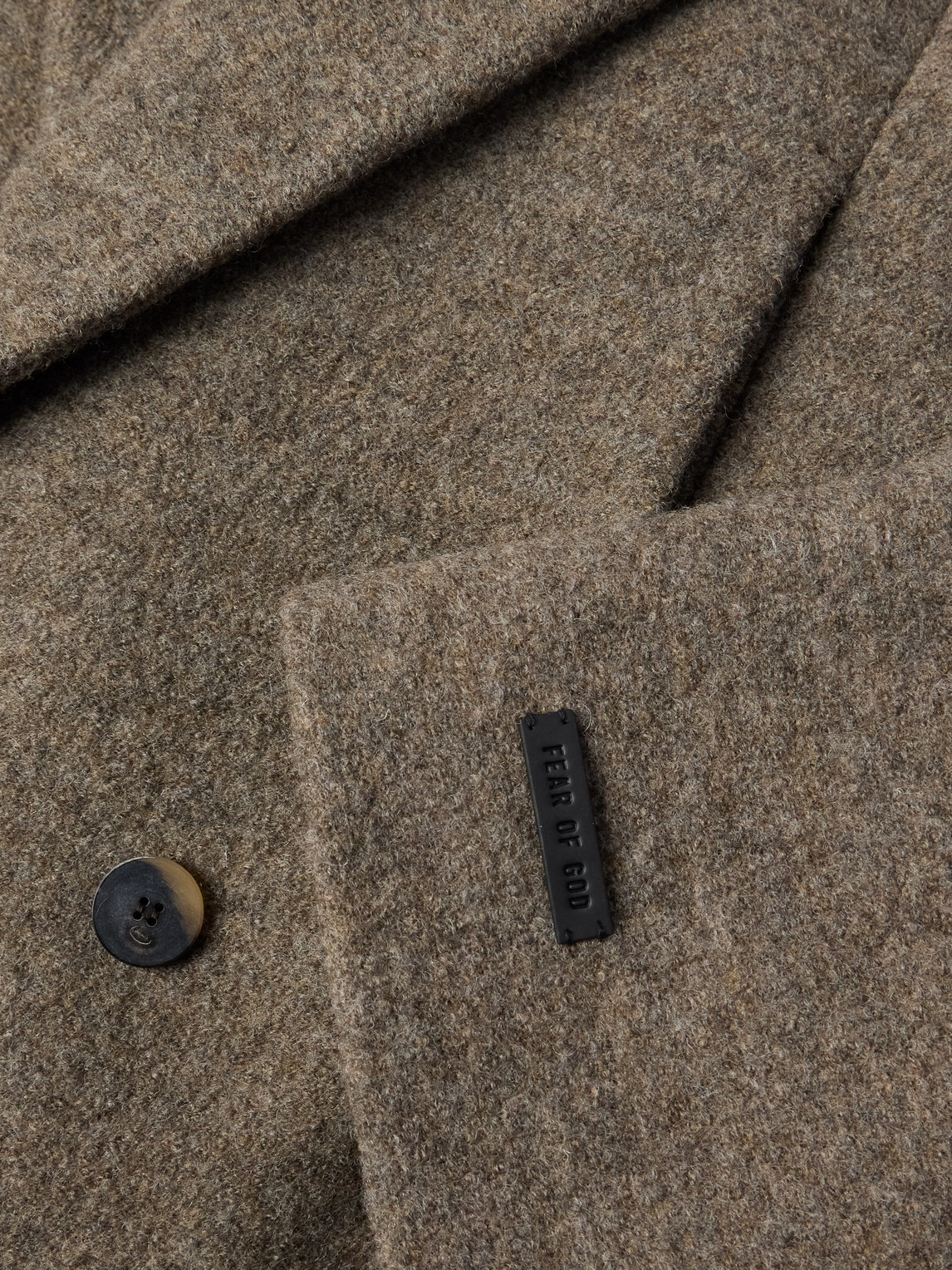 FEAR OF GOD OVERSIZED DOUBLE-BREASTED BOILED VIRGIN WOOL COAT