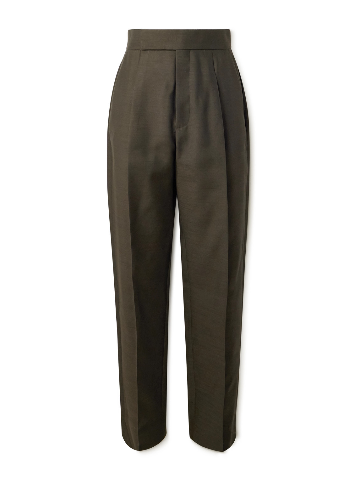 8th Straight-Leg Pleated Virgin Wool and Silk-Blend Suit Trousers