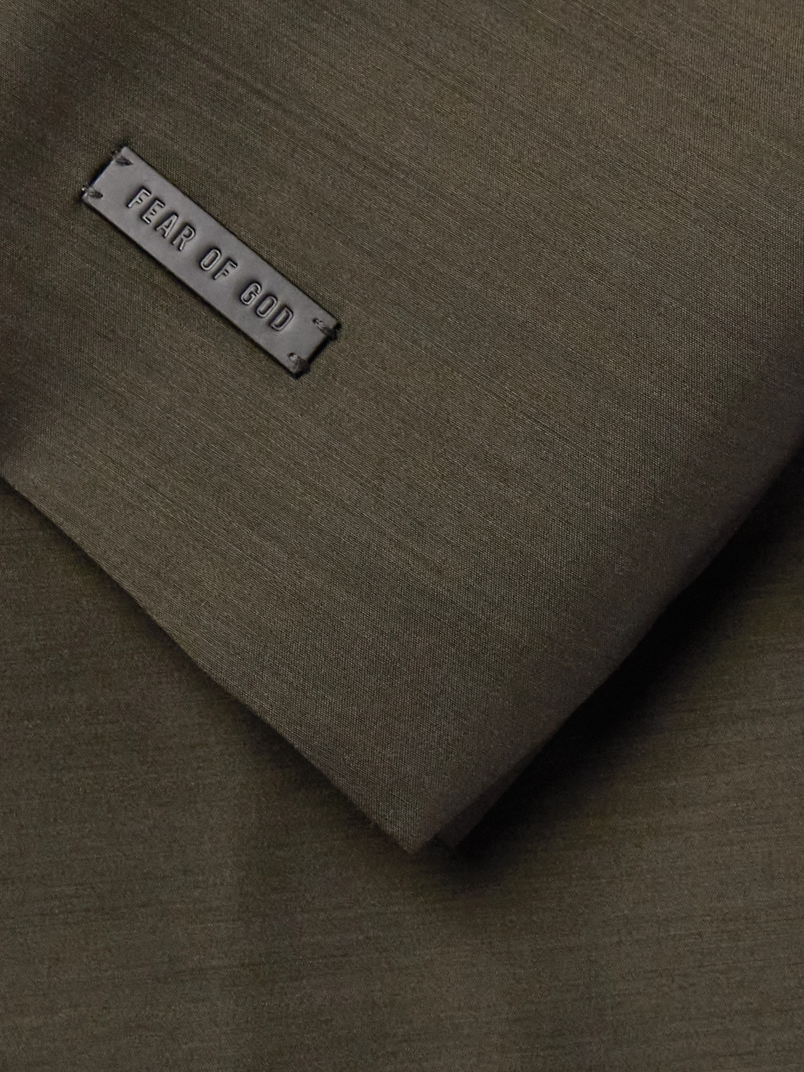 FEAR OF GOD OVERSIZED LOGO-APPLIQUÉD DOUBLE-BREASTED WOOL AND SILK-BLEND SUIT JACKET