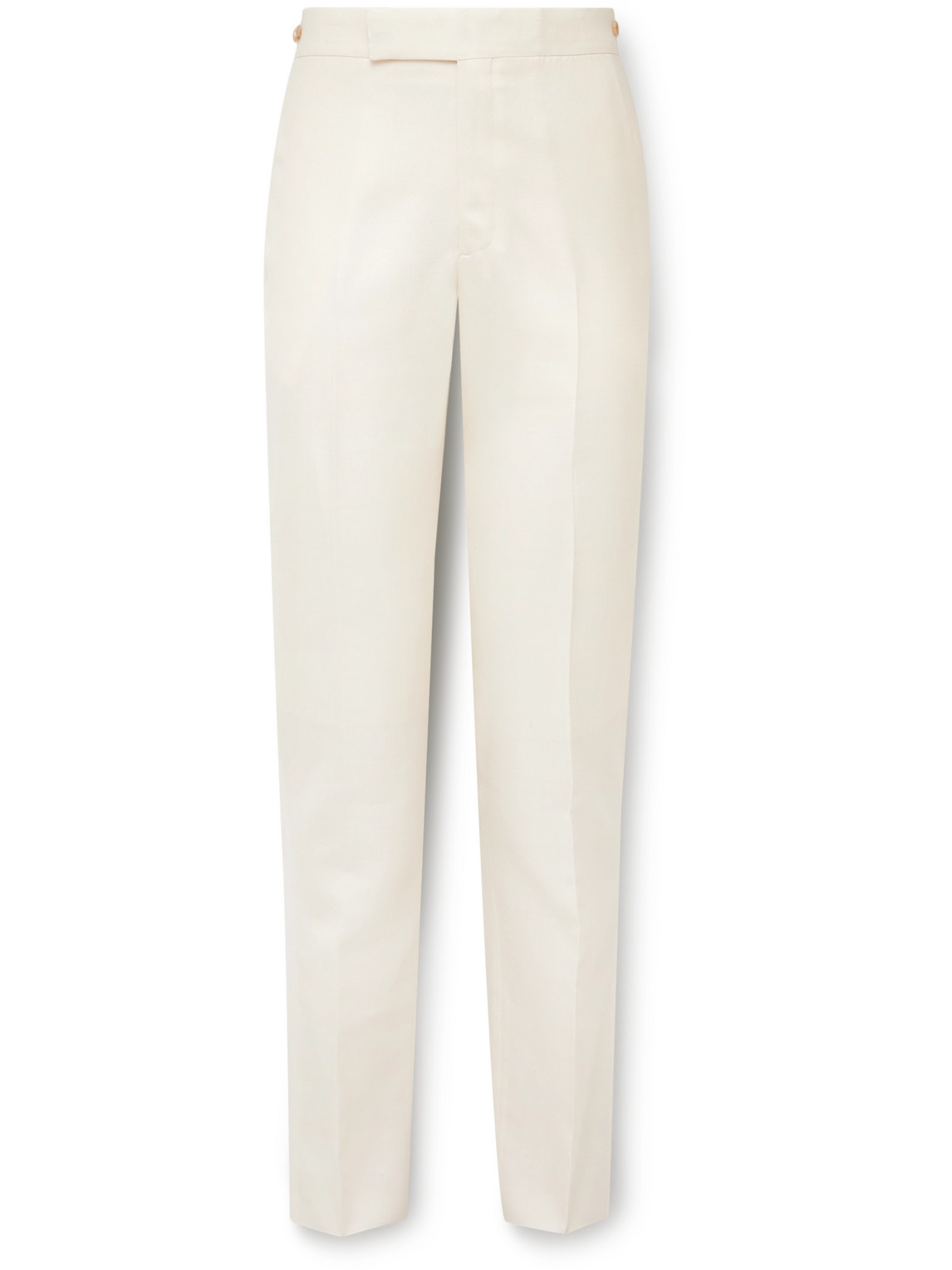 Gabriela Hearst Sebastian Slim-fit Straight-leg Wool, Silk And Linen-blend Twill Trousers In Neutrals
