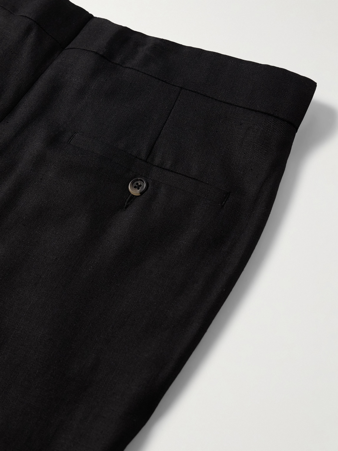 Gabriela Hearst Sebastian Slim-fit Straight-leg Wool, Silk And Linen-blend Twill Trousers In Black