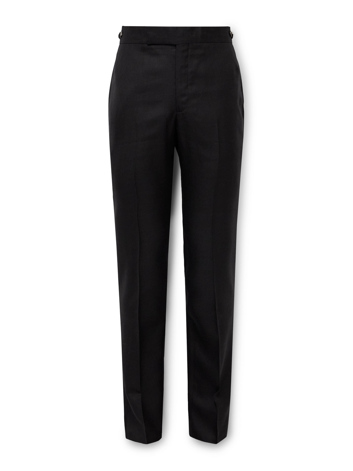 Gabriela Hearst Sebastian Slim-fit Straight-leg Wool, Silk And Linen-blend Twill Trousers In Black