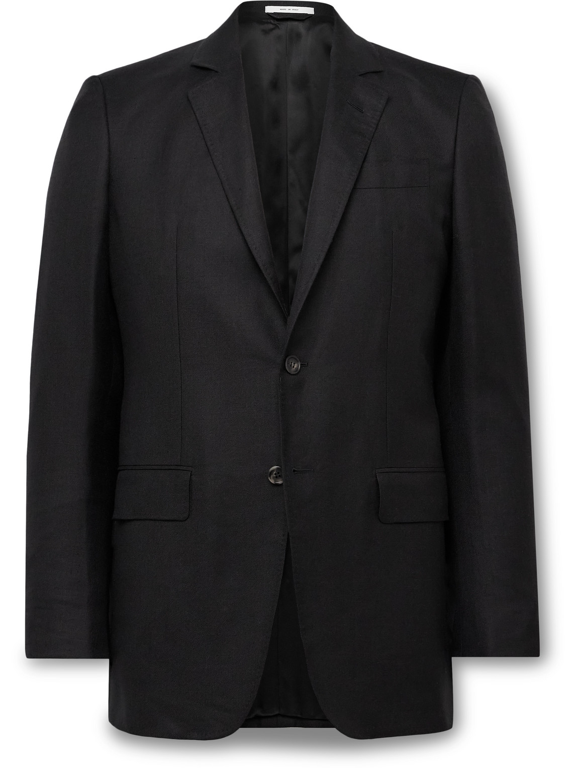 Gabriela Hearst Irving Slim-fit Unstructured Wool, Silk And Linen-blend Twill Suit Jacket In Black