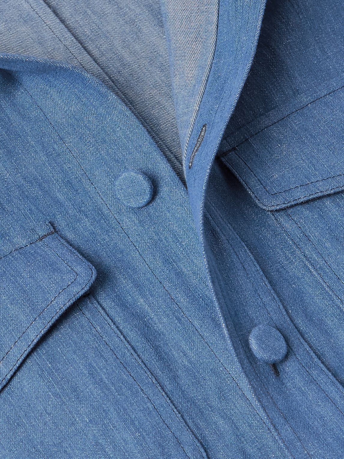 Gabriela Hearst Everly Cotton And Linen-blend Chambray Overshirt In Blue