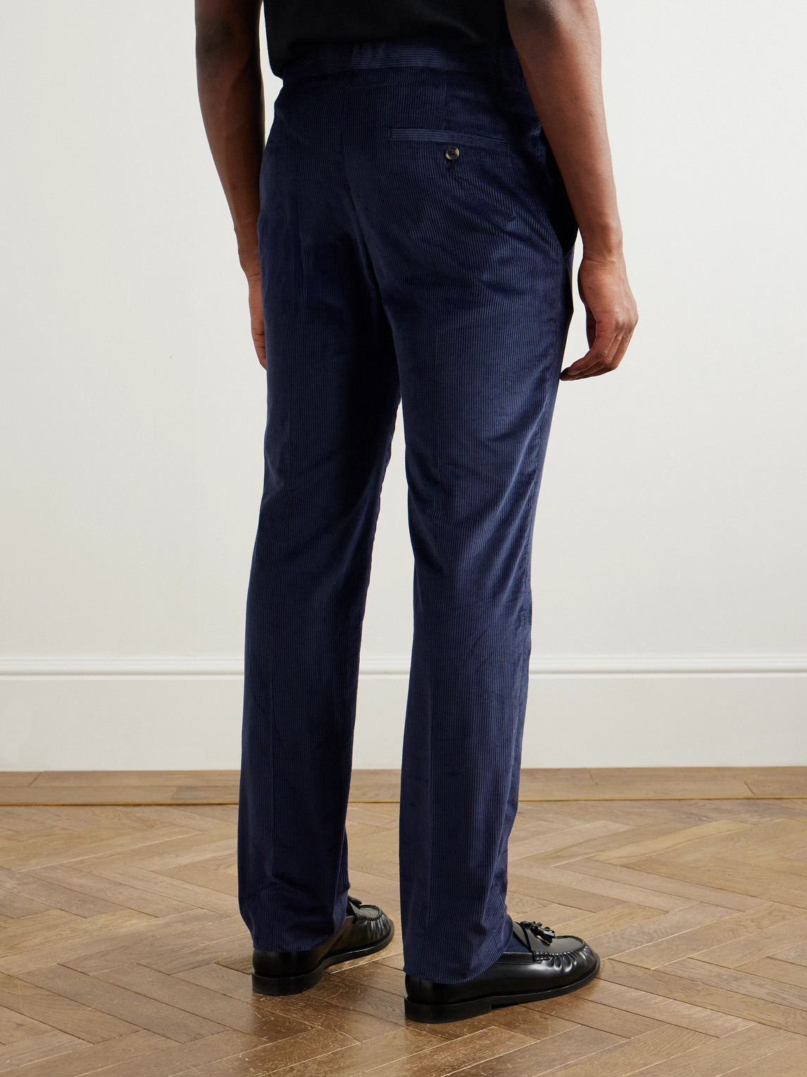 Gabriela Hearst Sebastian Straight-leg Cotton-corduroy Suit Trousers In Blue