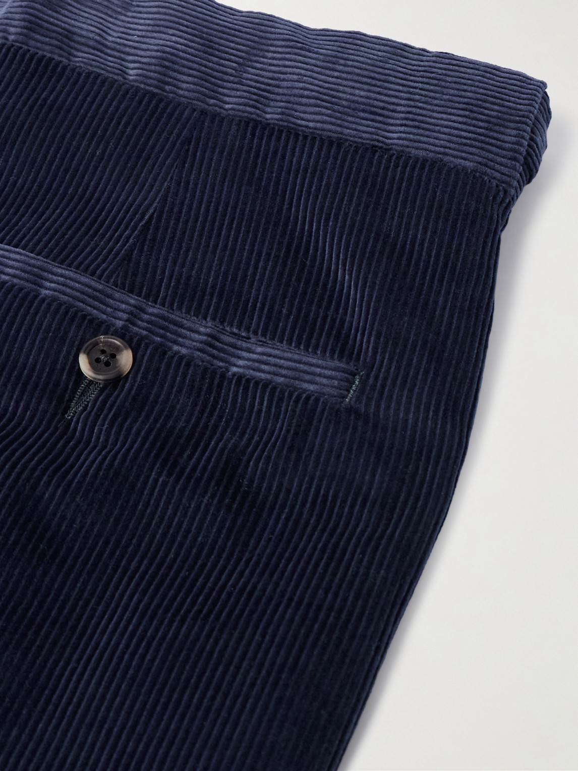 Gabriela Hearst Sebastian Straight-leg Cotton-corduroy Suit Trousers In Blue