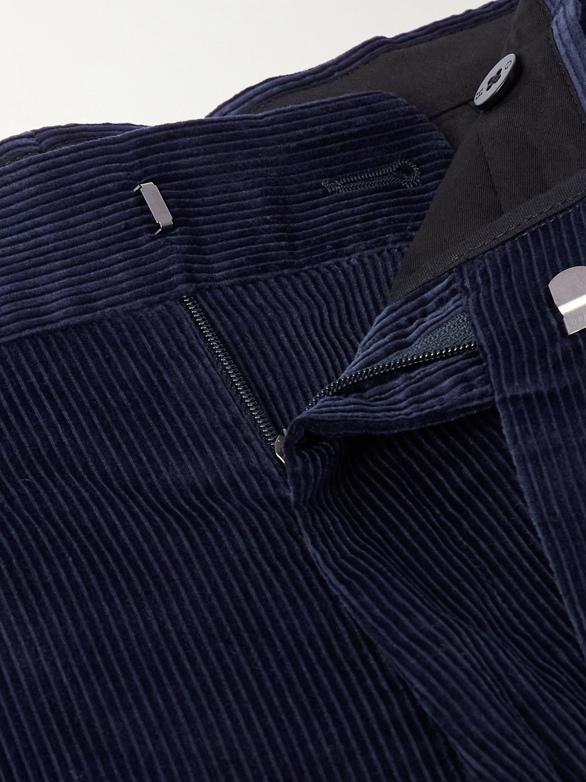 Gabriela Hearst Sebastian Straight-leg Cotton-corduroy Suit Trousers In Blue