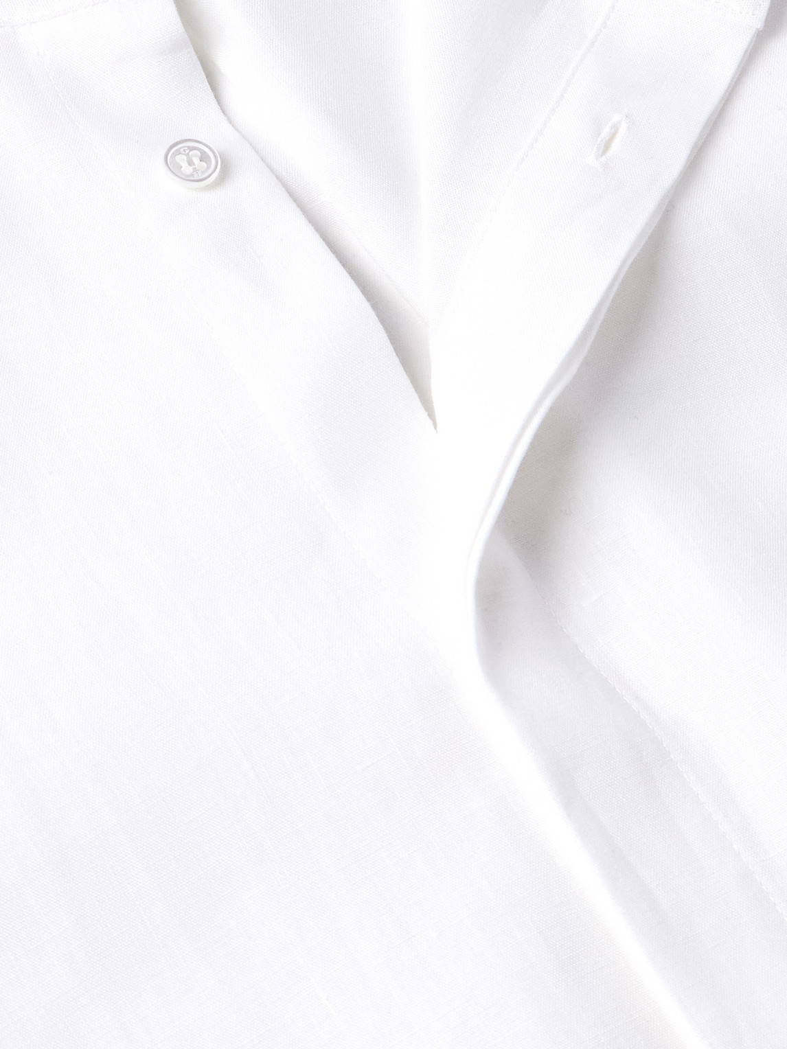 Gabriela Hearst Ollie Grandad-collar Linen-voile Shirt In White
