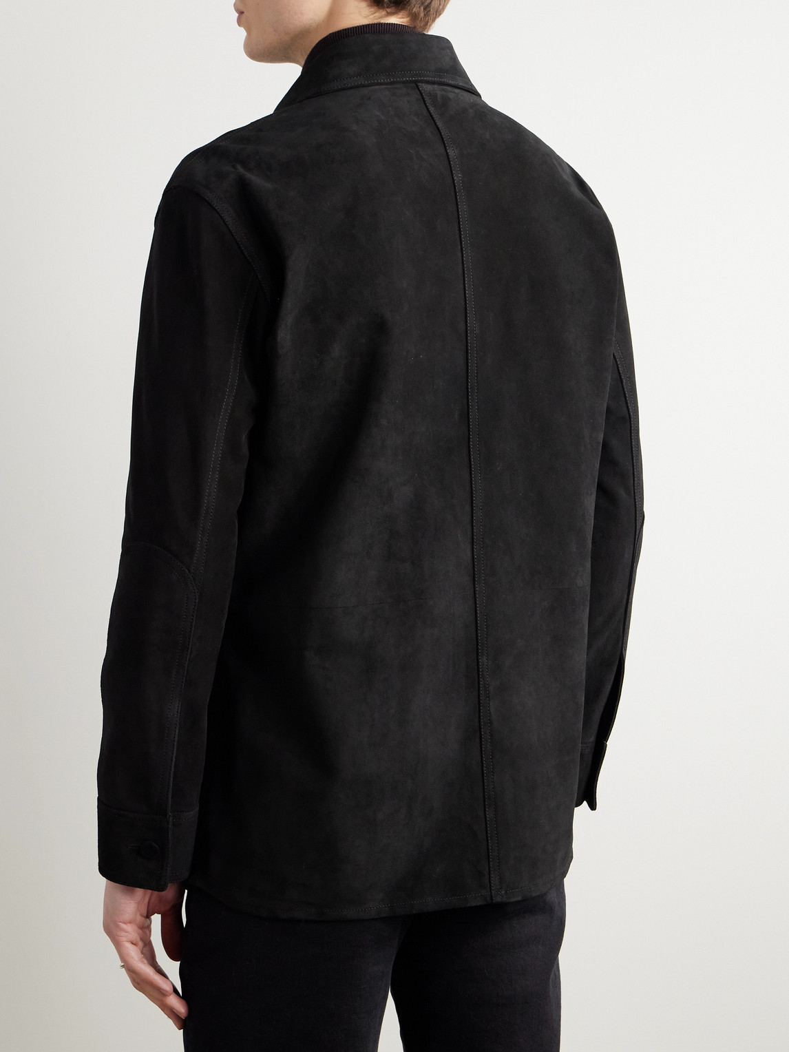 Gabriela Hearst Lucas Suede Overshirt In Black
