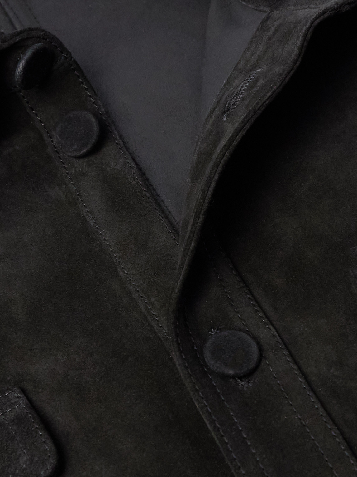 Gabriela Hearst Lucas Suede Overshirt In Black