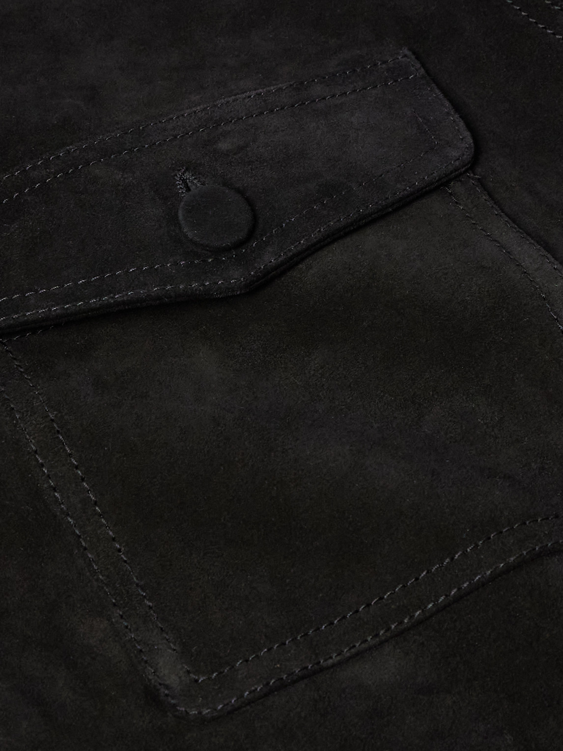 Gabriela Hearst Lucas Suede Overshirt In Black