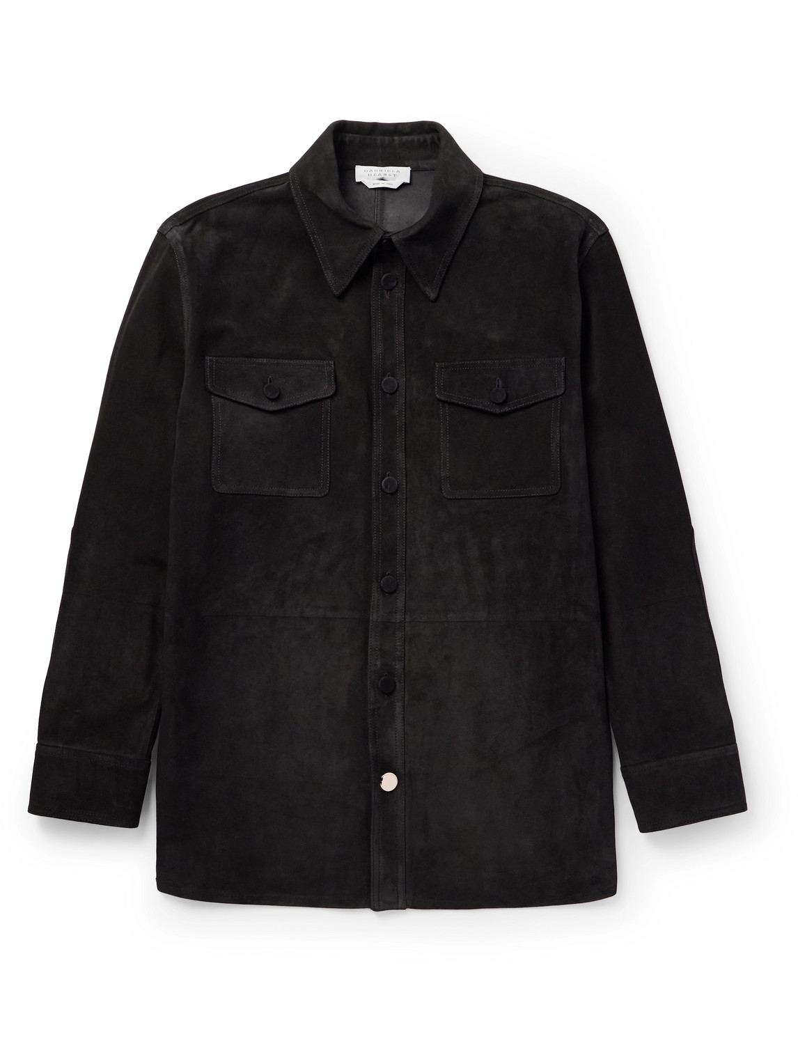 Gabriela Hearst Lucas Suede Overshirt In Black