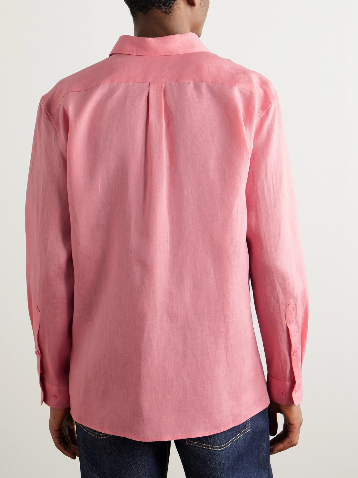 Gabriela Hearst Nicolas Linen Shirt In Pink