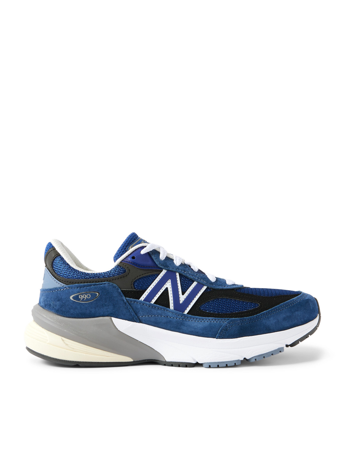 New Balance 990v6 Leather-trimmed Suede And Mesh Sneakers In Blue