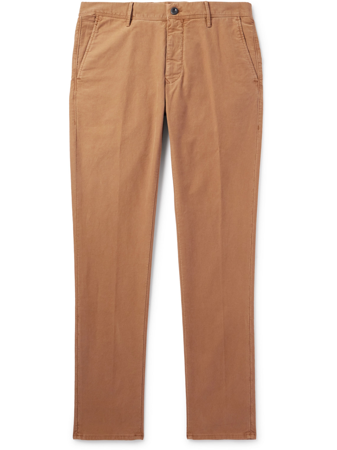 Incotex Slim-fit Tricochino Trousers In Brown