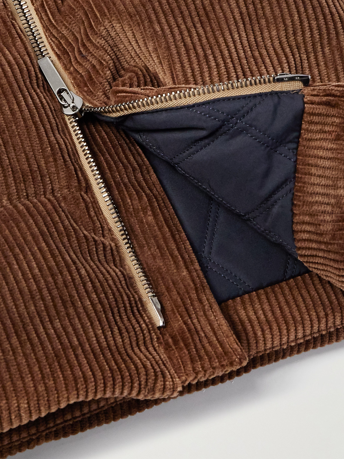 INCOTEX MONTEDORO QUILTED COTTON-CORDUROY DOWN GILET