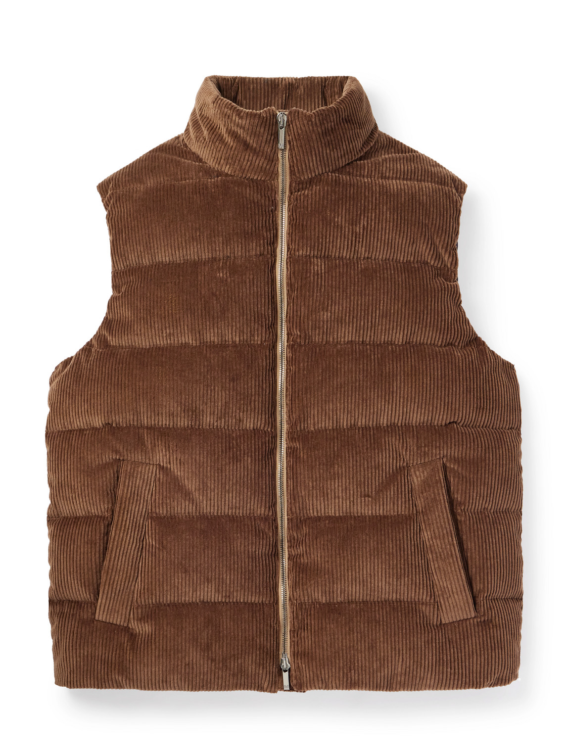 INCOTEX MONTEDORO QUILTED COTTON-CORDUROY DOWN GILET