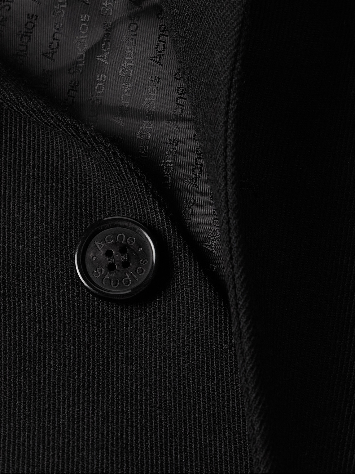 Acne Studios Oversized Logo-appliquéd Wool-twill Blazer In Black