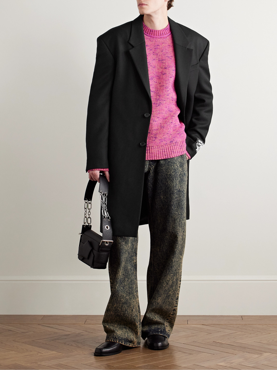 Acne Studios Oversized Logo-appliquéd Wool-twill Blazer In Black