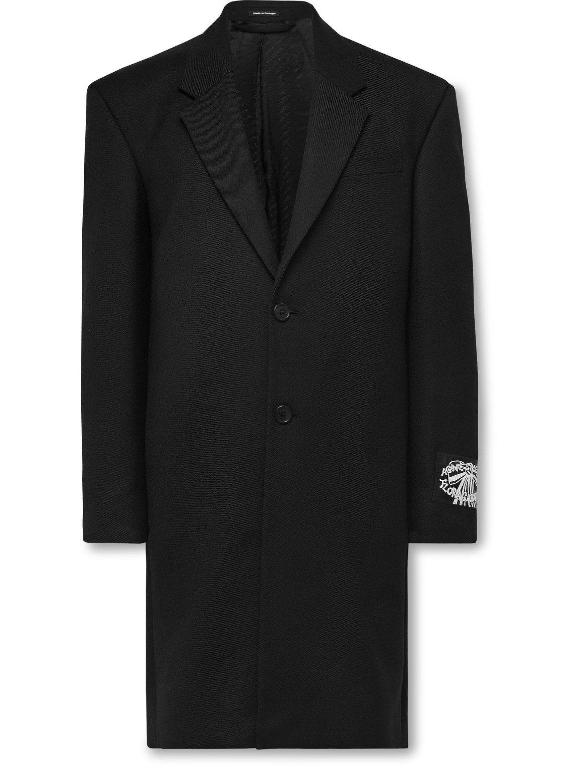 Acne Studios Oversized Logo-appliquéd Wool-twill Blazer In Black