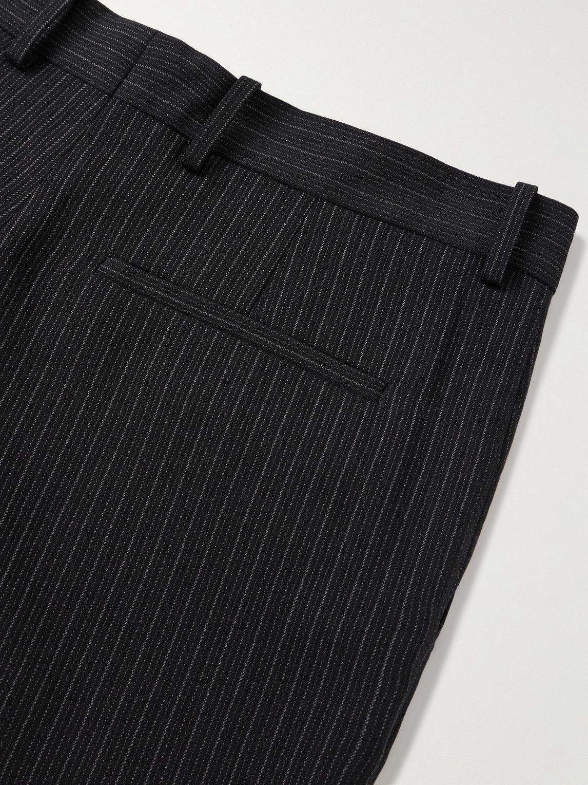 Acne Studios Palvin Straight-leg Pinstriped Wool-blend Trousers In Black