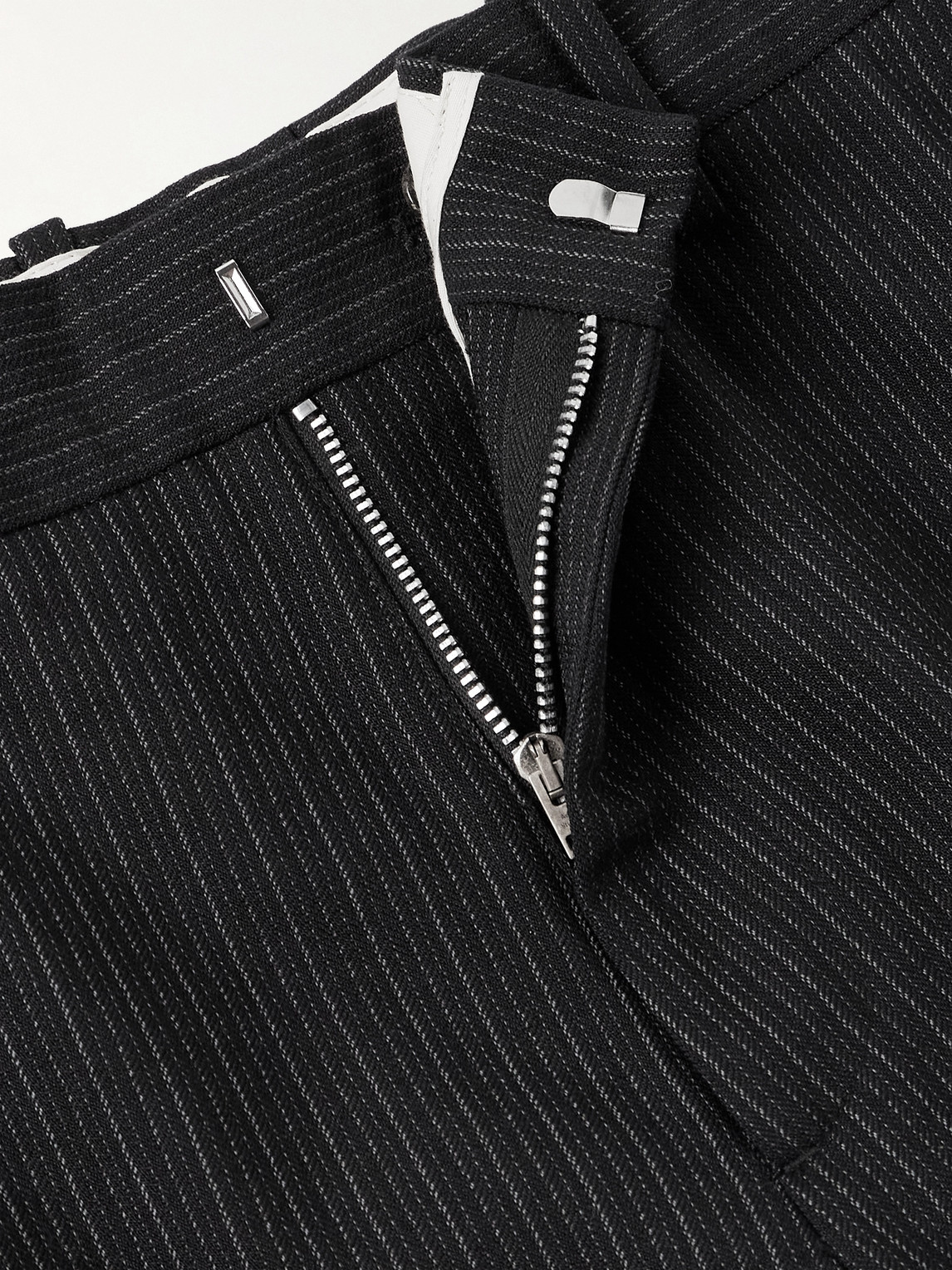 Acne Studios Palvin Straight-leg Pinstriped Wool-blend Trousers In Black